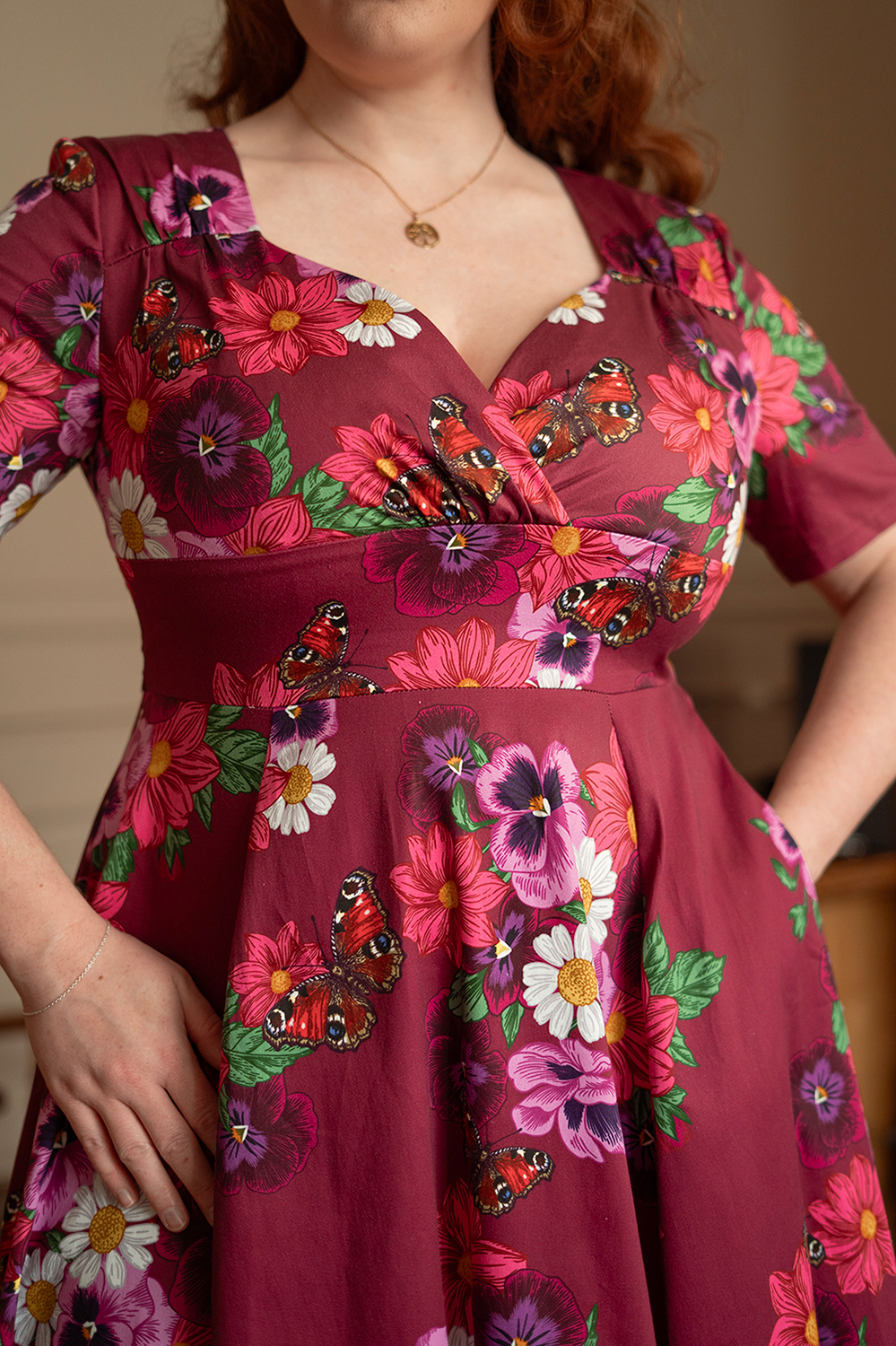 Berry Blossom Swing Dress in Plus Size